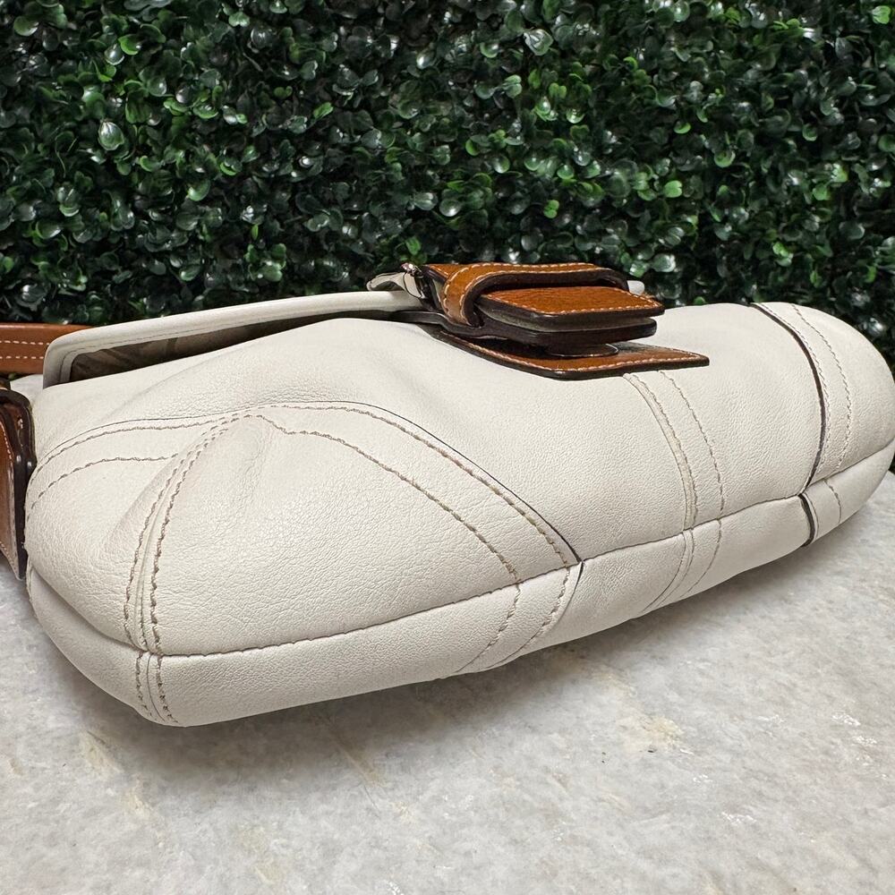 Coach SoHo Shoulder Bag white brown leather vintage y2k - Picture 6 of 15